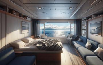A cabin on a ferry with a sea view: is it worth paying more